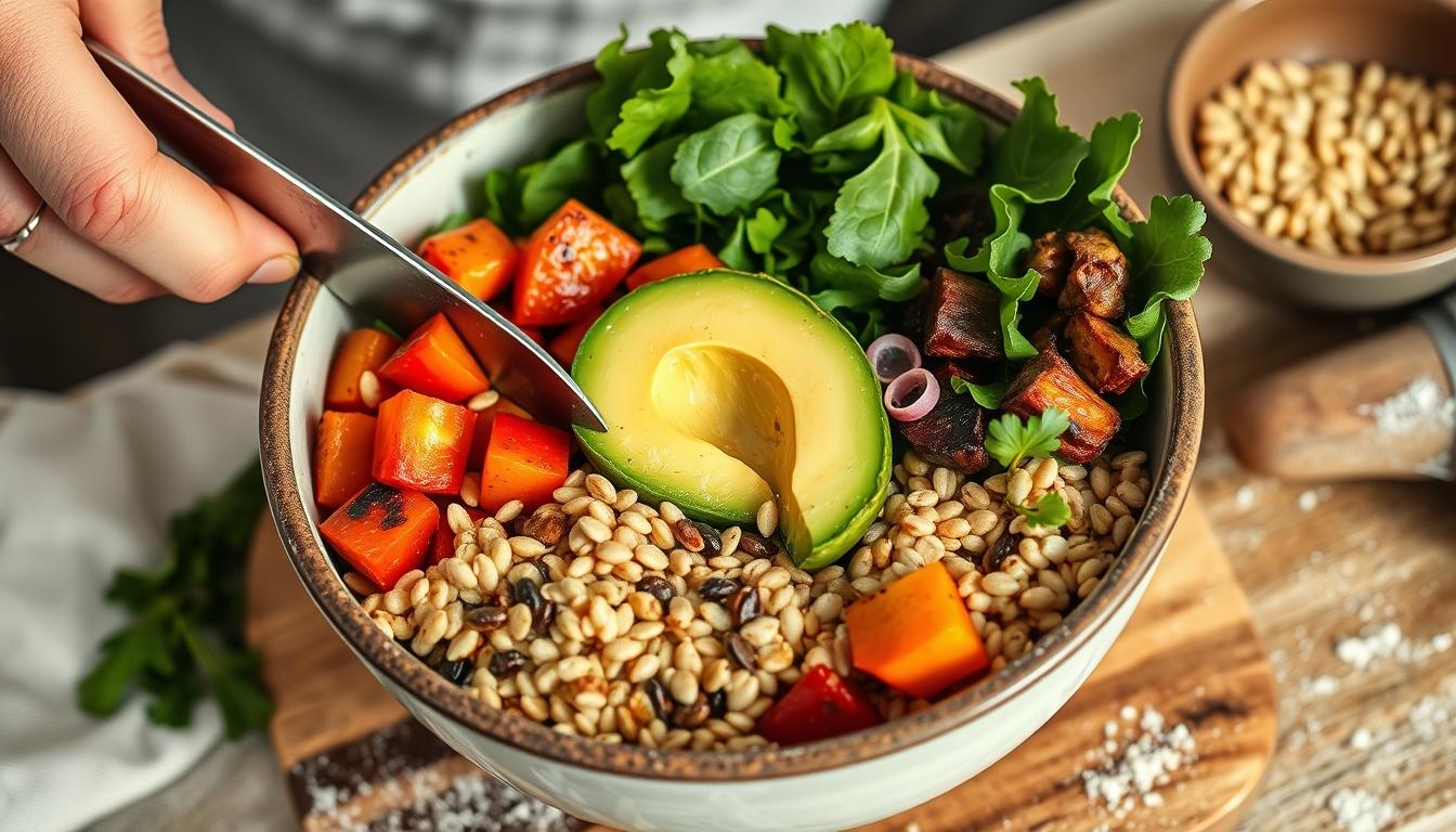 Healthy home cooking bowl